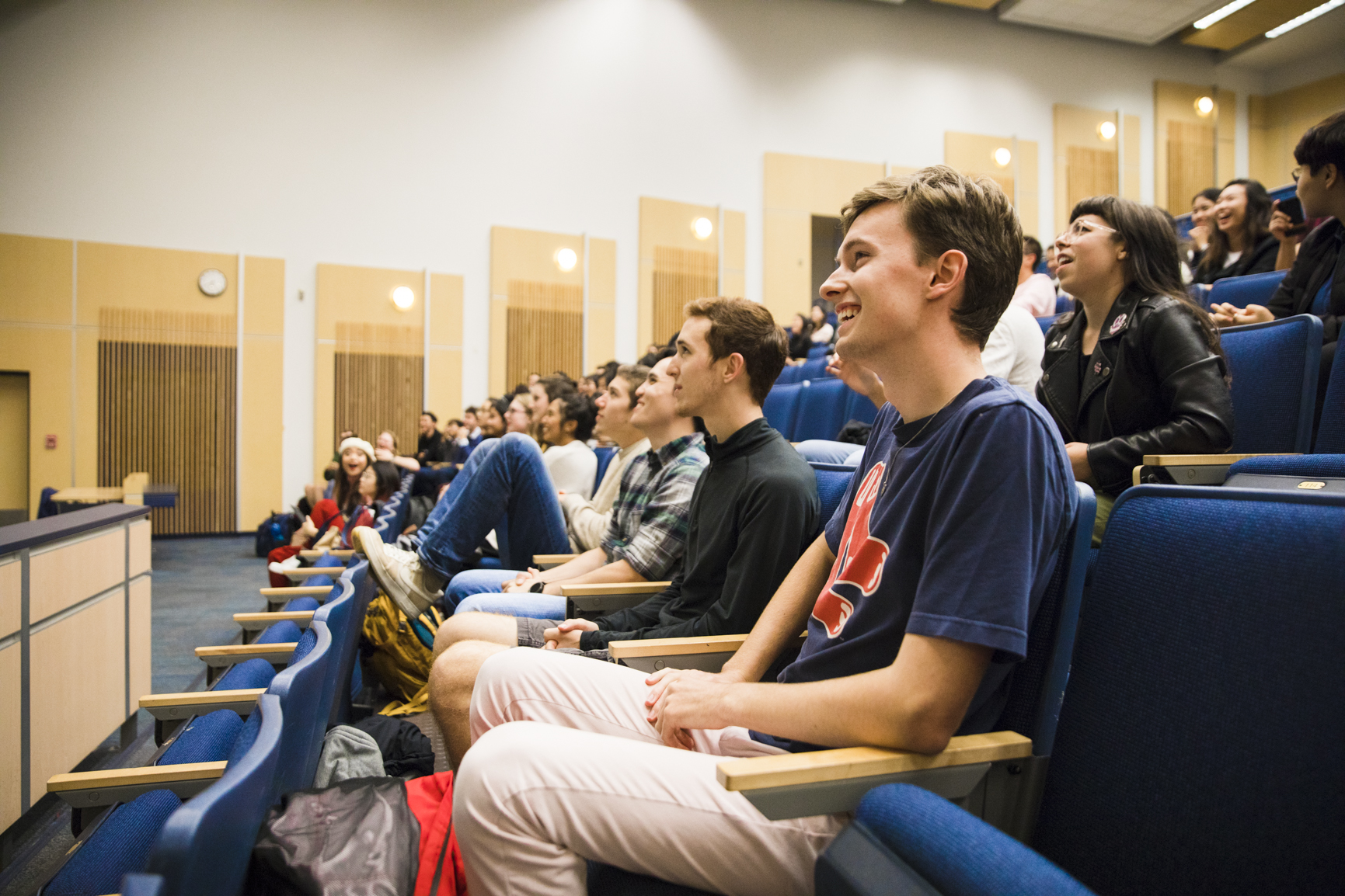 Students at a UBC A Cappella meeting.