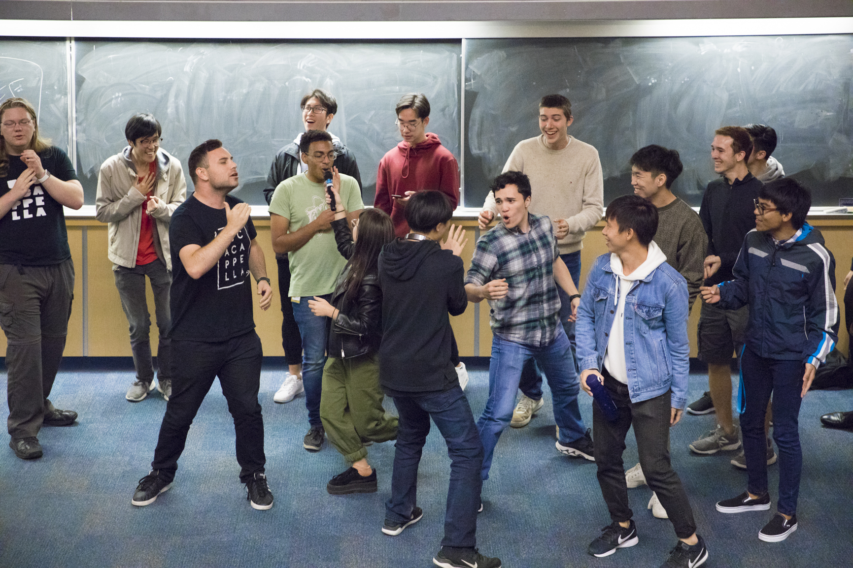 Students performing in UBC A Cappella.