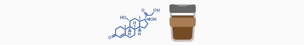 Illustration of cortisol and coffee