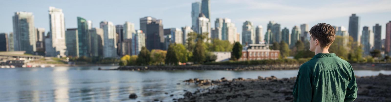 Taking in the view along the seawall