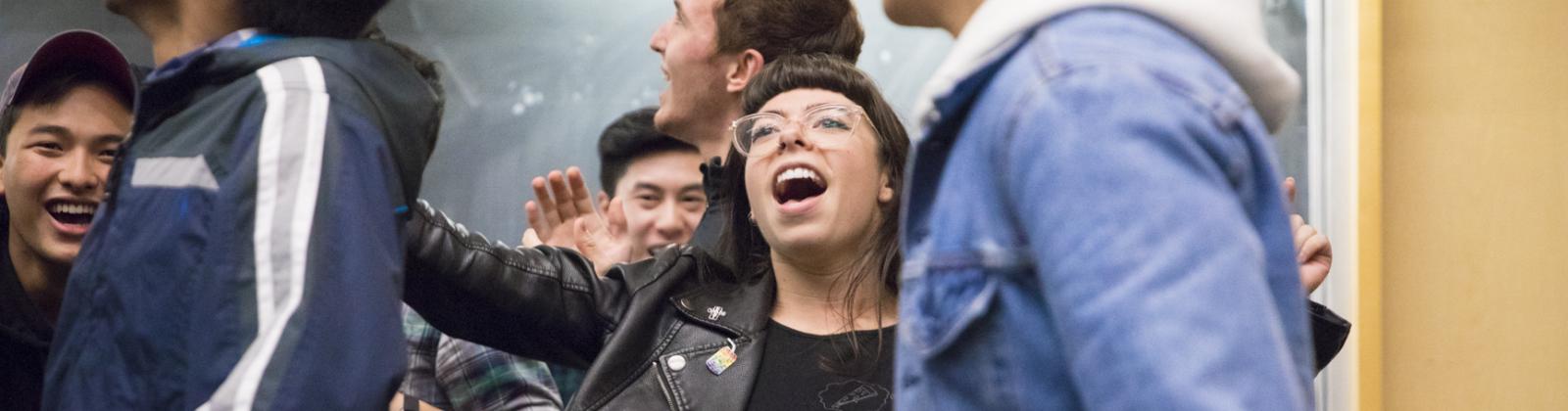 Students performing in UBC A Cappella