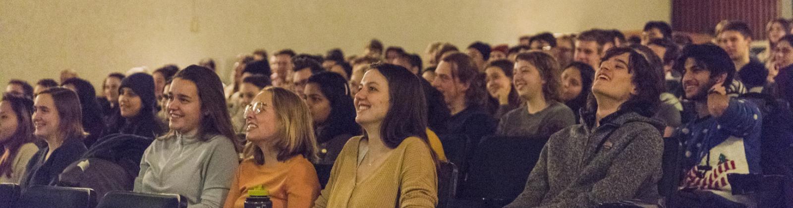 students watching improv